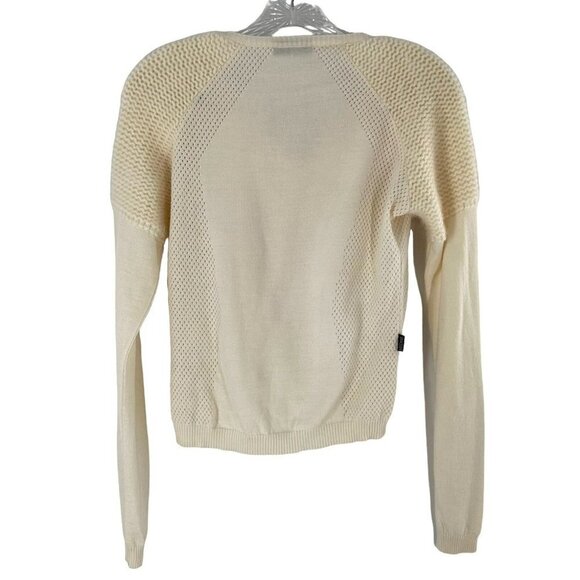 Moschino Ivory Wool & Angora V-Neck Sweater Size 8 - Picture 4 of 5